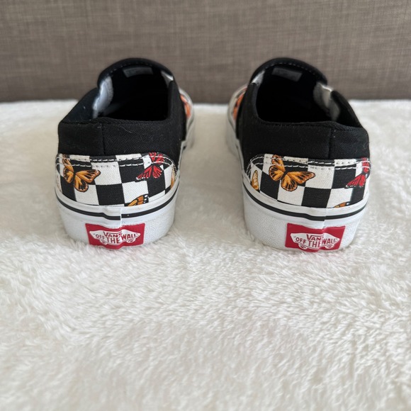 Vans Slip On Checkerboard Butterfly Print Sneakers Womens 6 Casual Shoes - Picture 5 of 9
